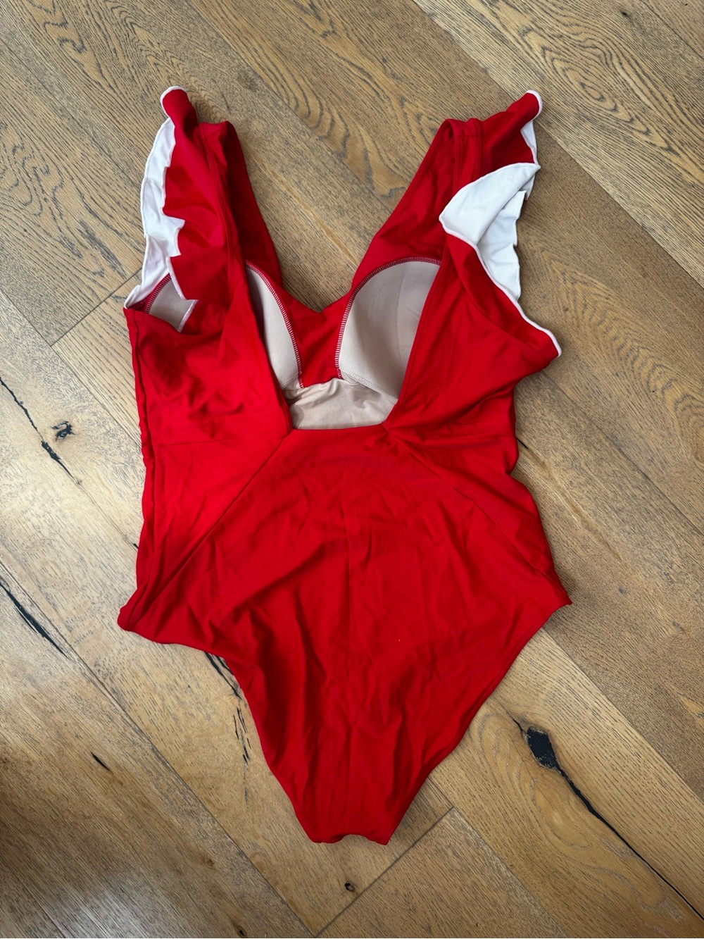 Summersalt Red One-Piece Swimsuit with Ruffle Shoulder - Picture 3 of 4